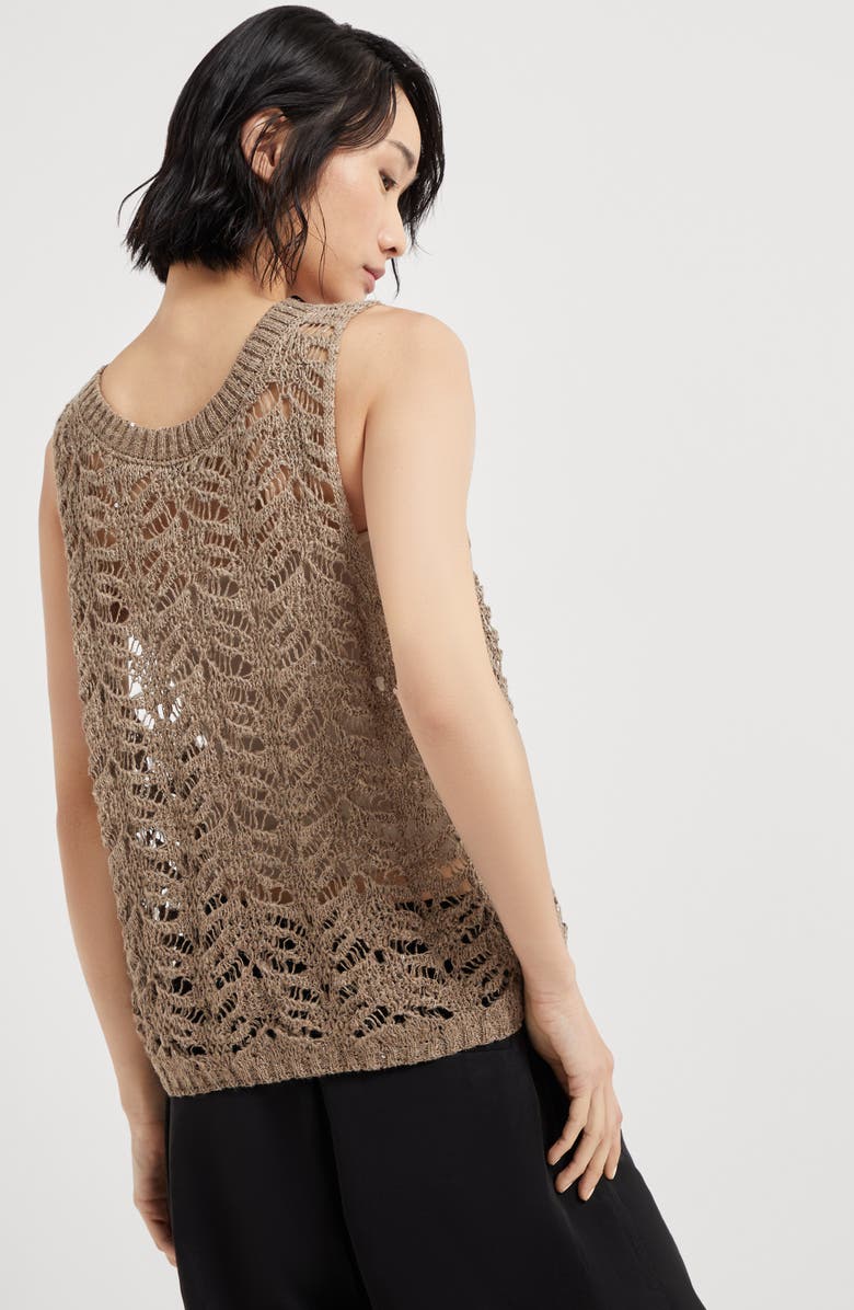 Brunello Cucinelli Foliage Lace top, Alternate, color, 