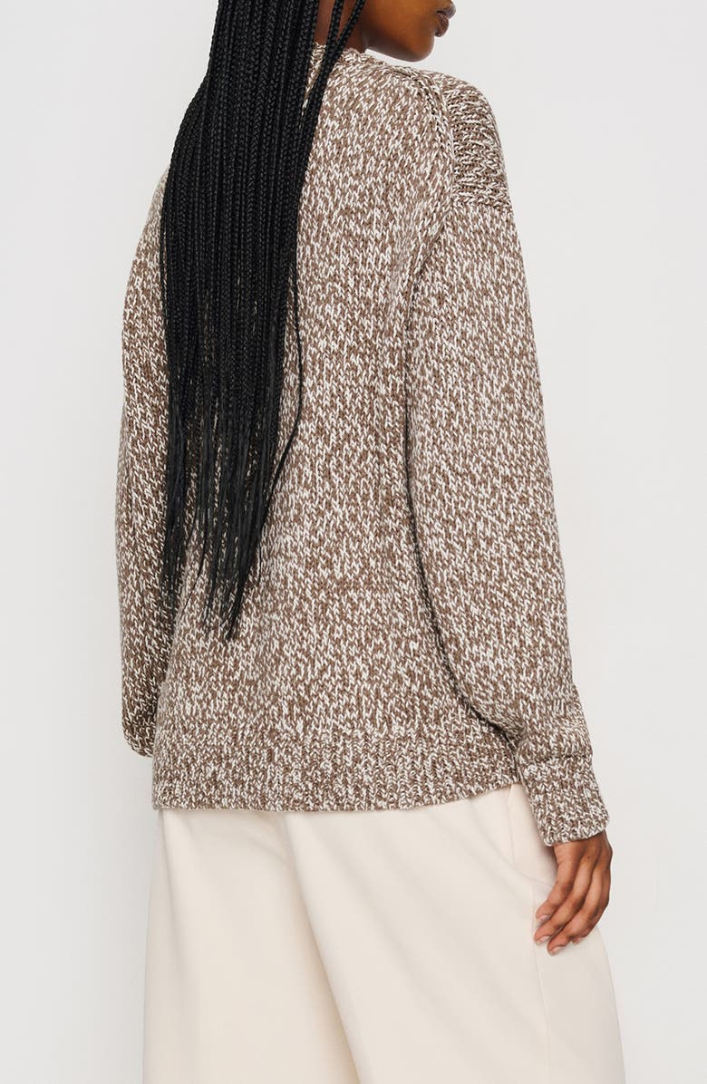 Reformation Finley Organic Cotton Crewneck Sweater, Alternate, color, Shitake Fior Di Latte Marl