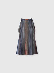 Missoni Sleeveless Ribbed Viscose Lamé Top