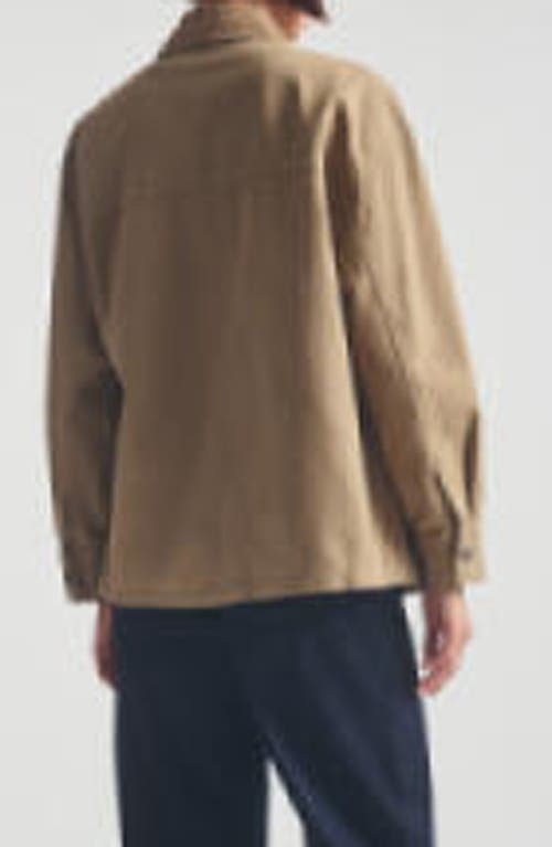 Brooklyn Industries Corduroy Collar Overshirt In Brown