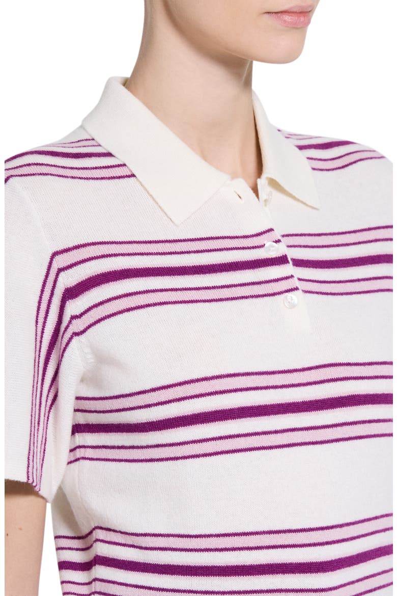 Stripe Cashmere Polo, Alternate, color, DEEP MAGENTA MULTI