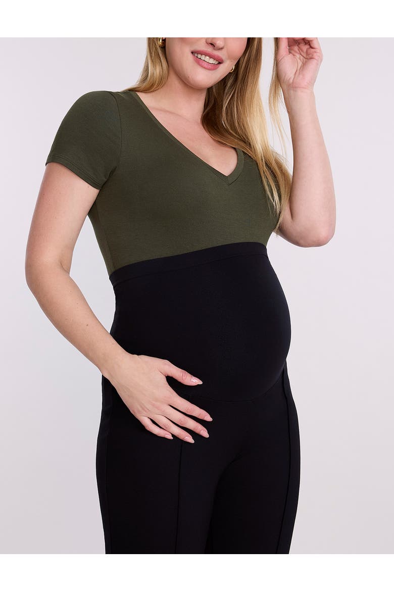 Secret Fit Over the Belly Full Length Ponte Pant, Alternate, color, Black