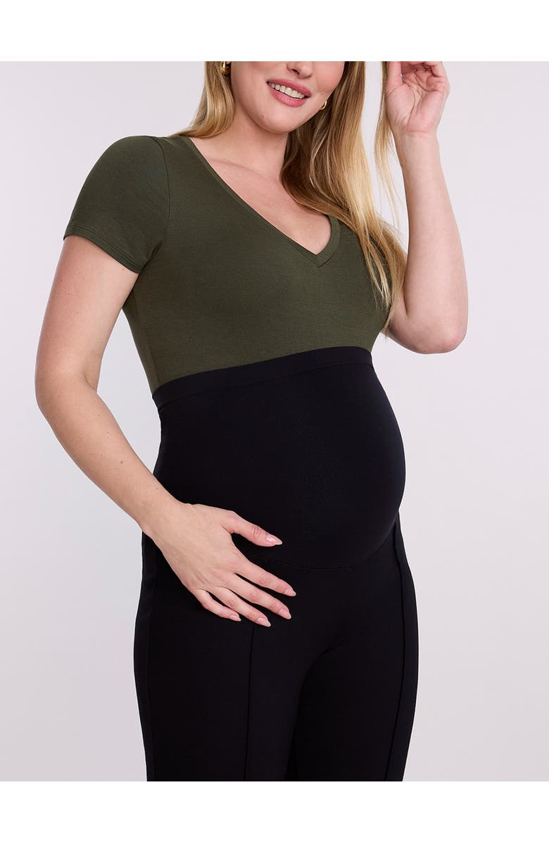MOTHERHOOD MATERNITY Secret Fit Over the Belly Full Length Ponte Pant, Alternate, color, Black