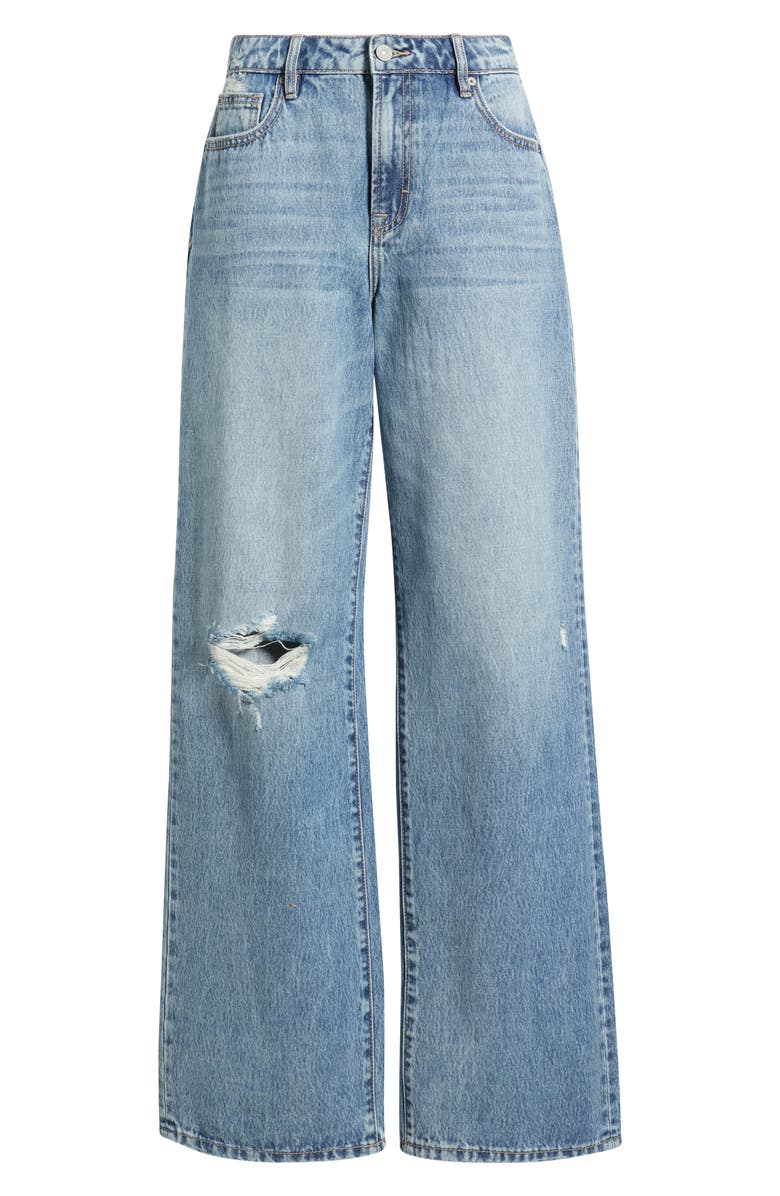 HIDDEN JEANS Distressed Wide Leg Dad Jeans, Alternate, color, Med.wash