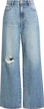 HIDDEN JEANS Distressed Wide Leg Dad Jeans
