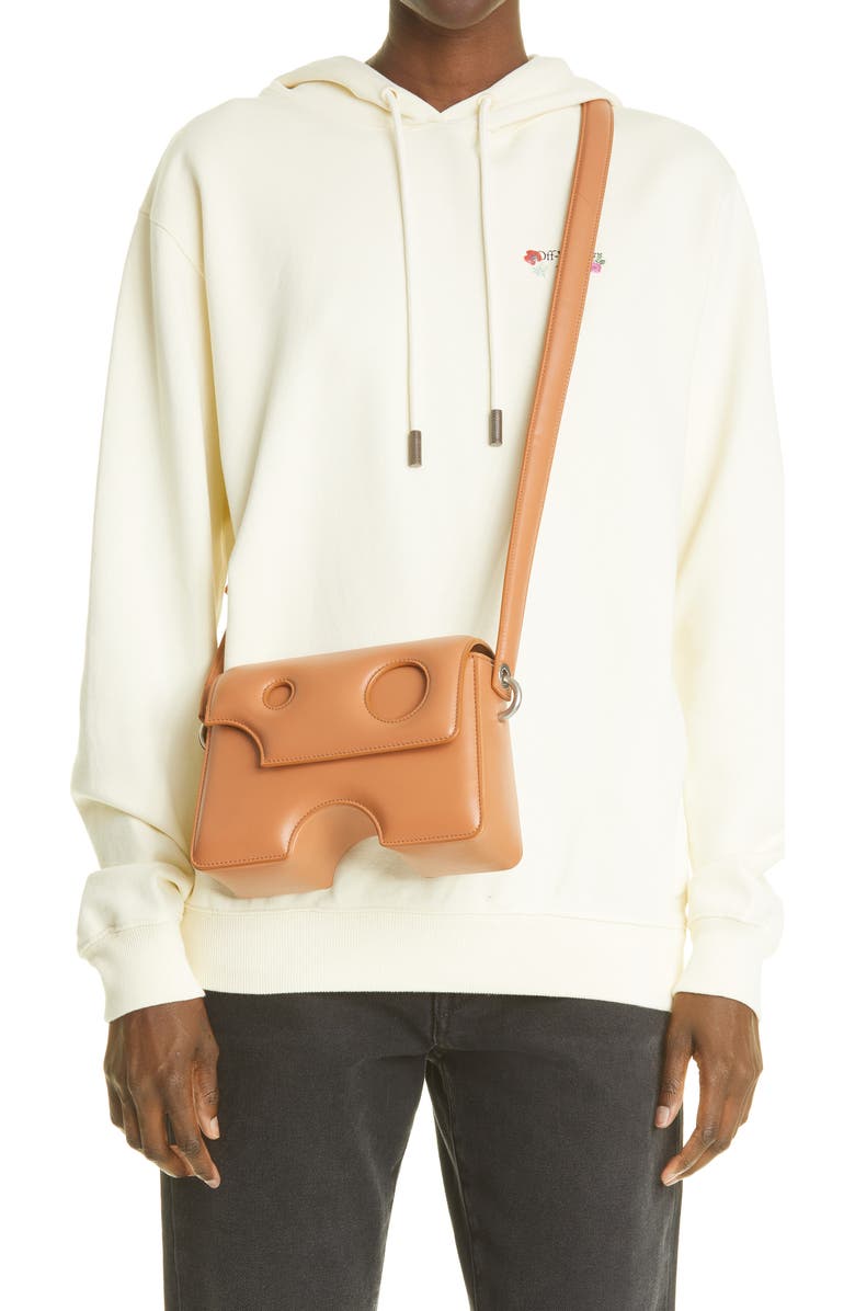 Off-White Burrow 22 Leather Shoulder Bag, Alternate, color,