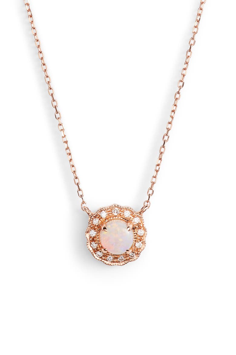 Charlie Caroline Opal Pendant Necklace, Main, color, ROSE GOLD