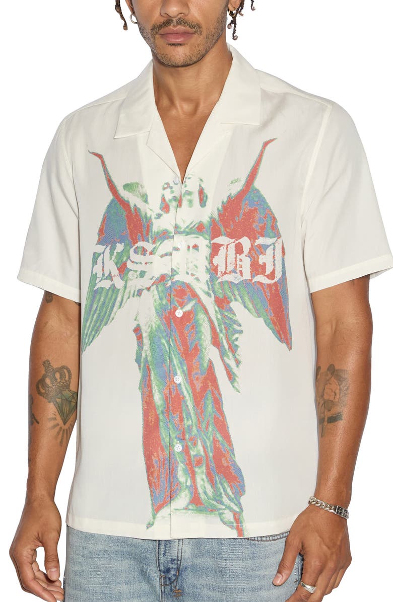 Ksubi Angelik Resort Tencel<sup>®</sup> Lyocell Camp Shirt, Alternate, color, 