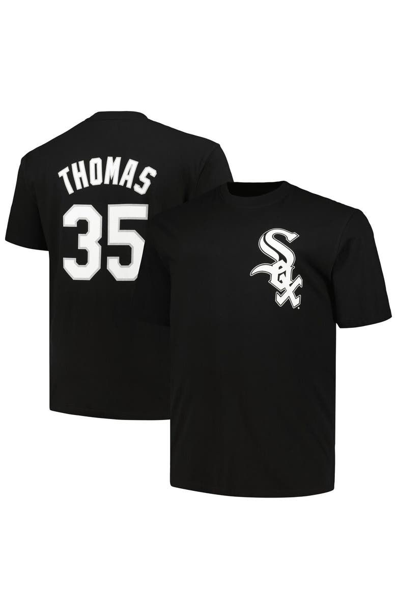 PROFILE Men's Profile Frank Thomas Black Chicago White Sox Big & Tall Cooperstown Collection Player Name & Number T-Shirt, Main, color, 