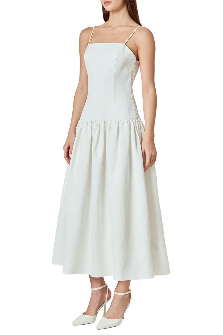 Drop Waist Sleeveless Linen Blend Maxi Dress, Alternate, color, IVORY