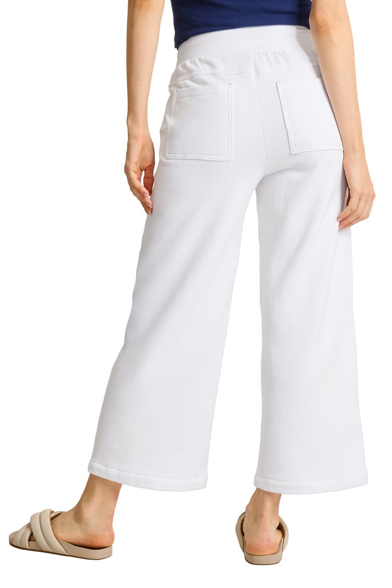 Marina del Mar Cotton Fleece Crop Sweatpants, Alternate, color, WHITE