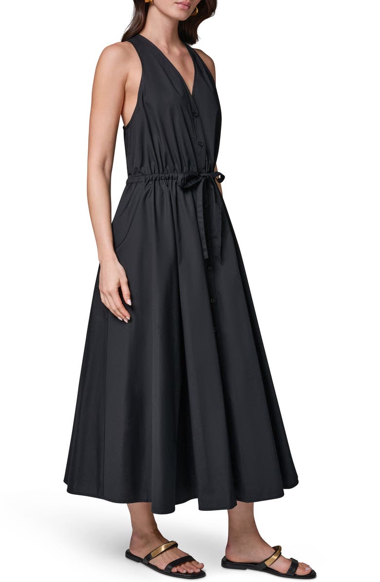 Donna Karan New York Stretch Poplin Maxi Dress, Alternate, color, Black