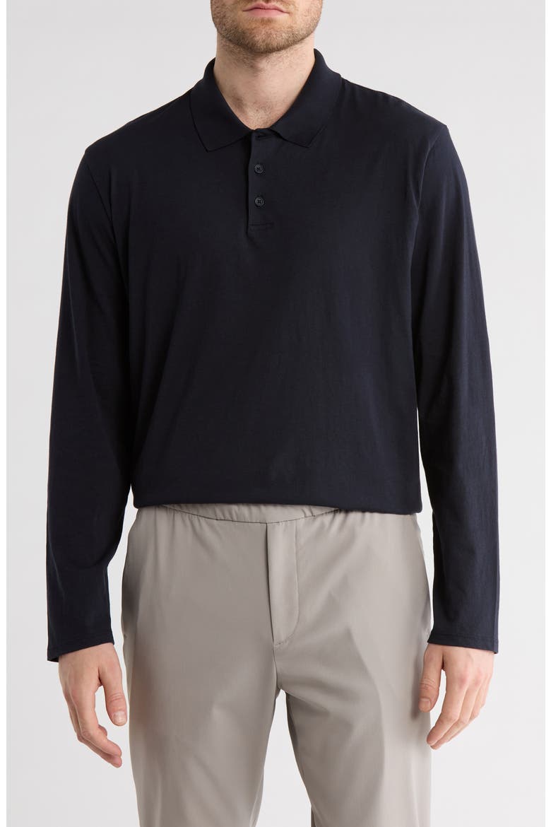 Long Sleeve Knit Polo, Main, color, COASTAL