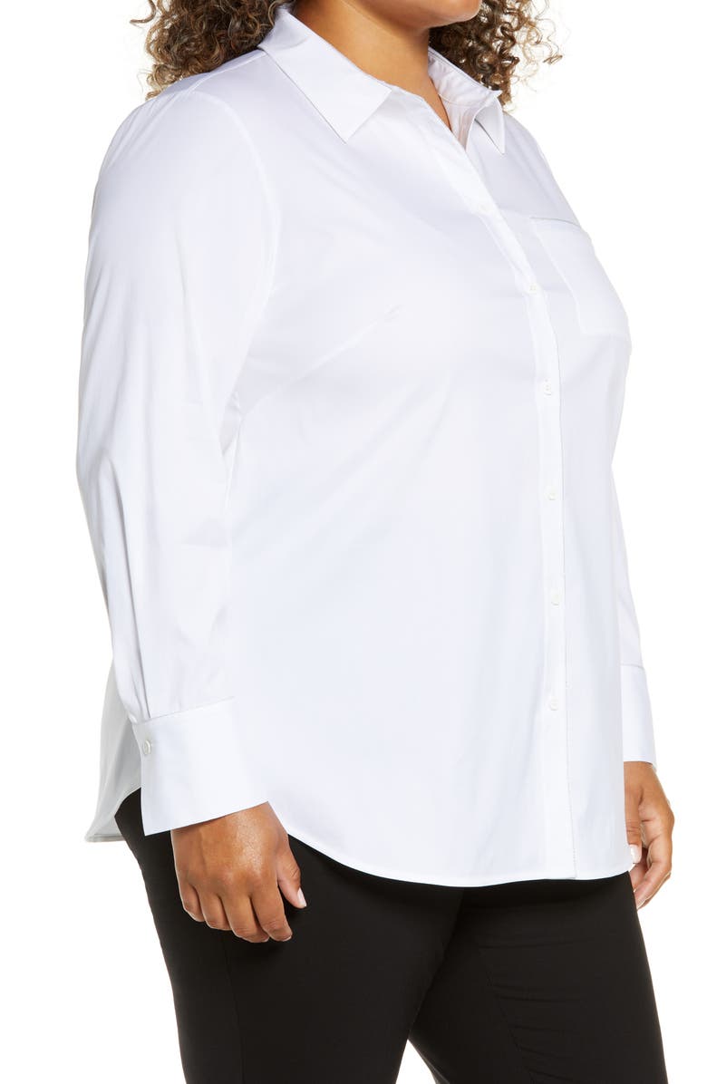 Lafayette 148 New York Paget Stretch Cotton Blouse, Alternate, color, 