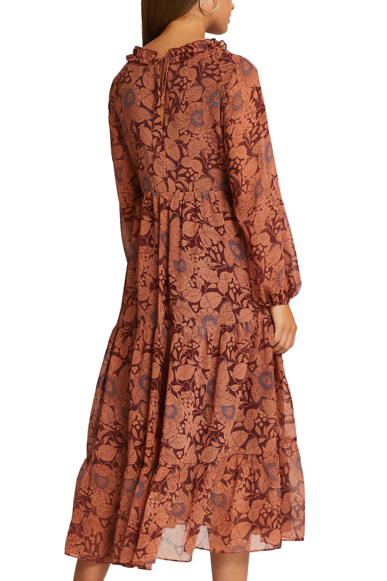 Rust Long Sleeve Midi Dress, Alternate, color, RUST