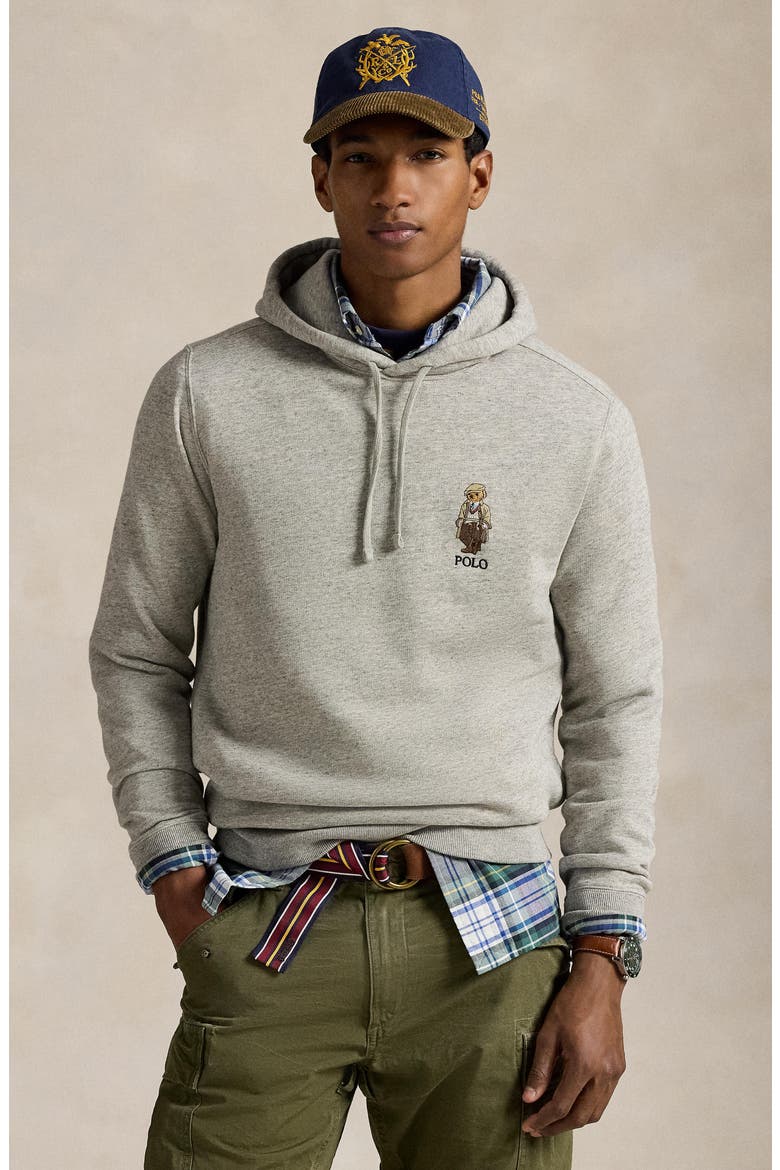 Polo Bear Hoodie, Alternate, color, LOFT HEATHER BEAR