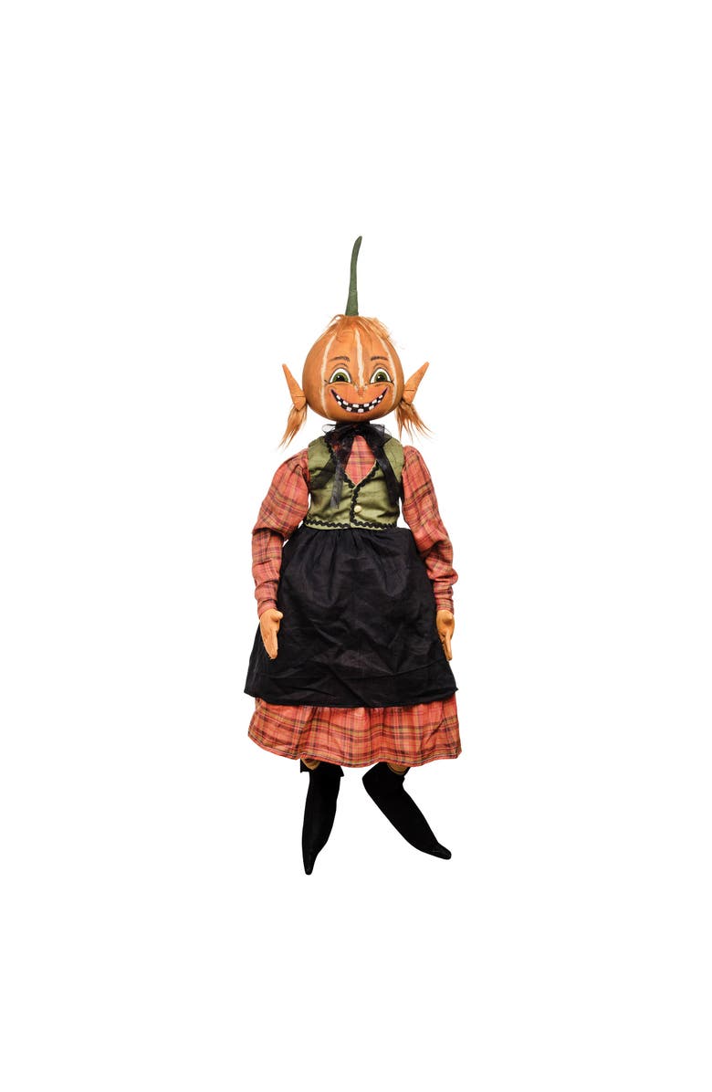 Gallerie II Georgette Pumpkin Girl Joe Spencer Gathered Traditions Halloween Art Doll Figure, Main, color, Orange