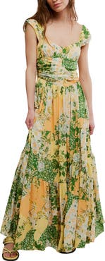 Free People Sasha Floral Mesh Midi Dress