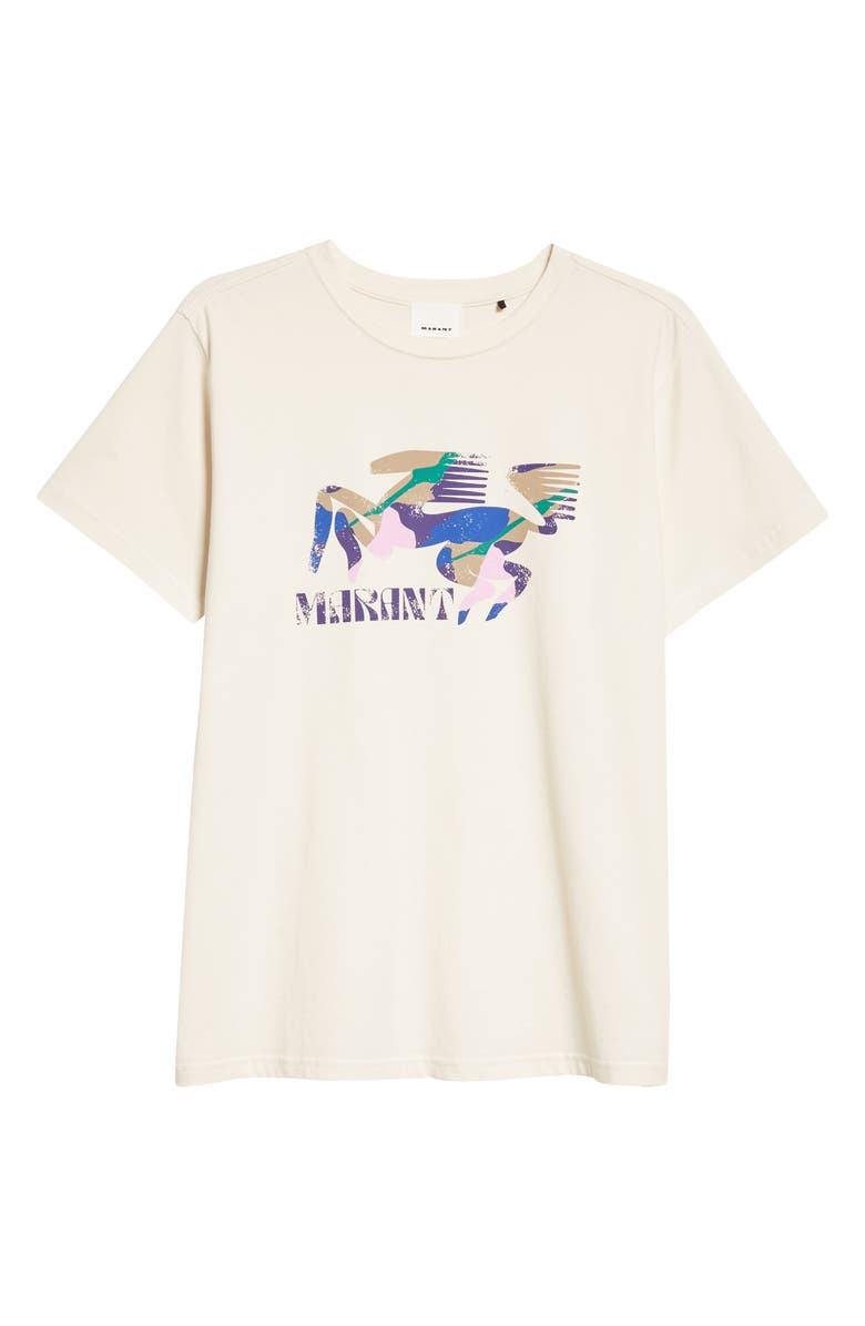 Isabel Marant Zafferh Cotton Graphic T-Shirt, Alternate, color,