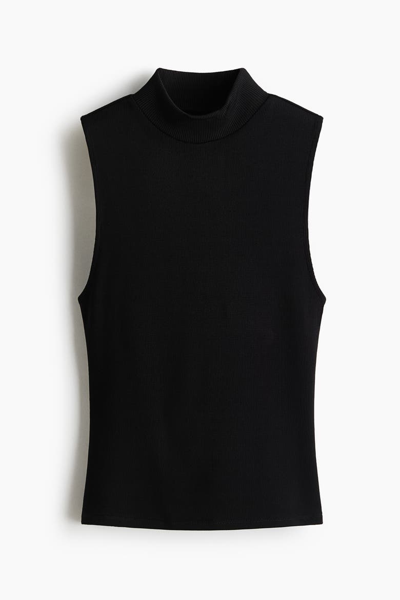 Viscose Mock Turtleneck Top, Alternate, color, Black