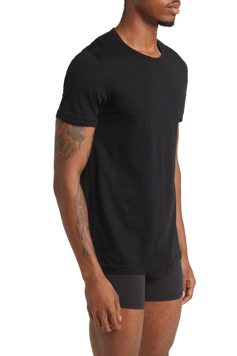 3-Pack Crewneck Cotton T-Shirts, Alternate, color, BLACK