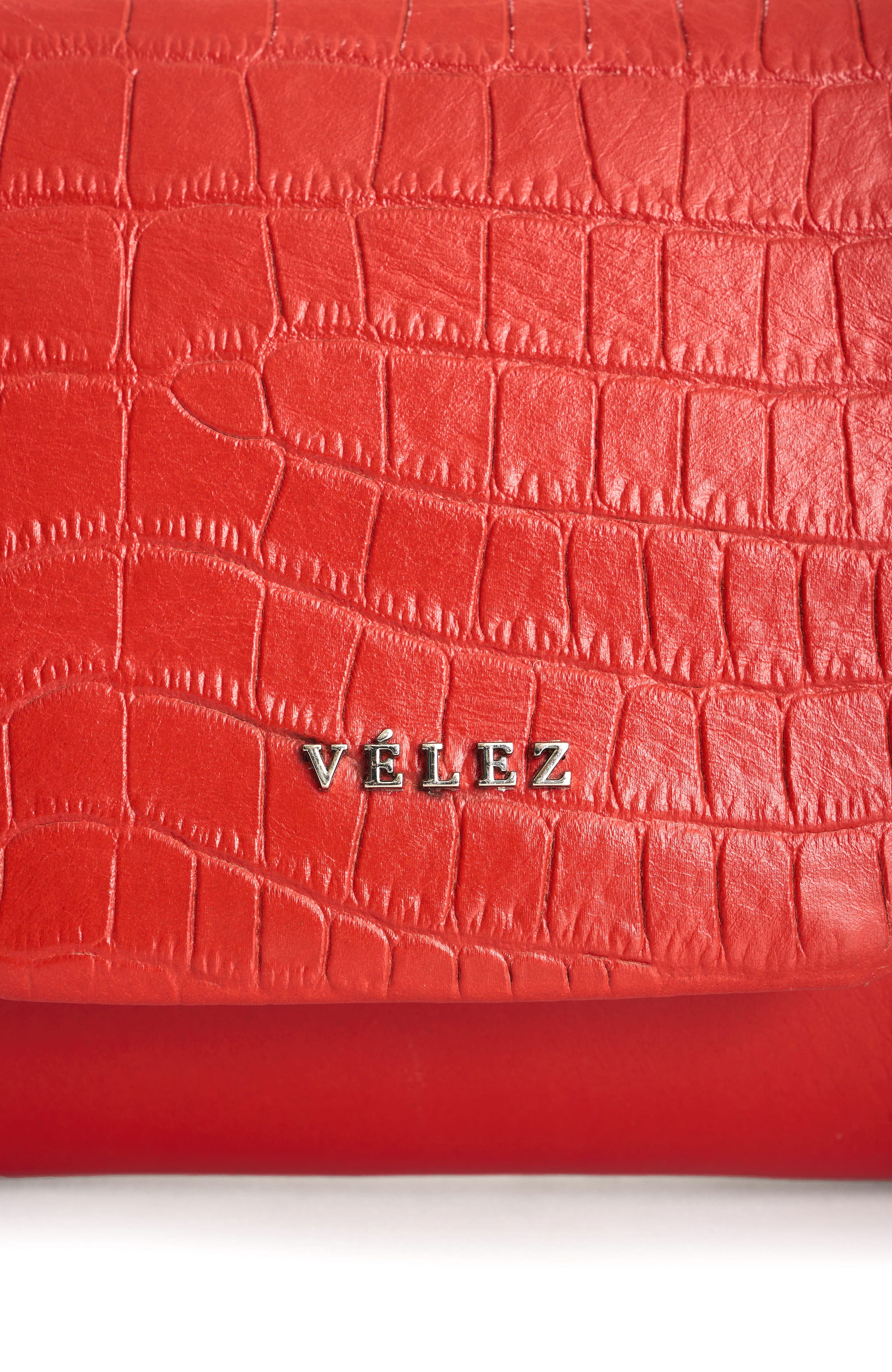 Velez Leather Crossbody Bag with Clasp Closure System, Alternate, color, Red