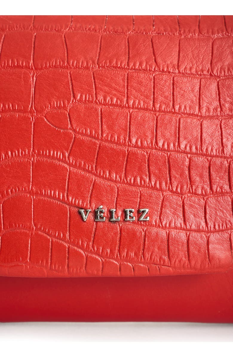 Velez Leather Crossbody Bag with Clasp Closure System, Alternate, color, Red