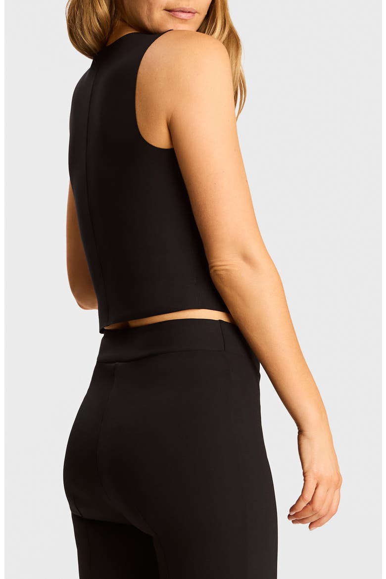CEO Scuba Knit V-Neck Shell, Alternate, color, BLACK