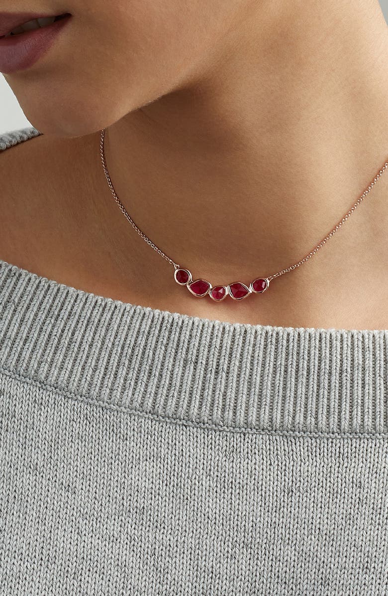 Monica Vinader Siren Mini Nugget Cluster Necklace, Alternate, color, Rose Gold/ Pink Quartz