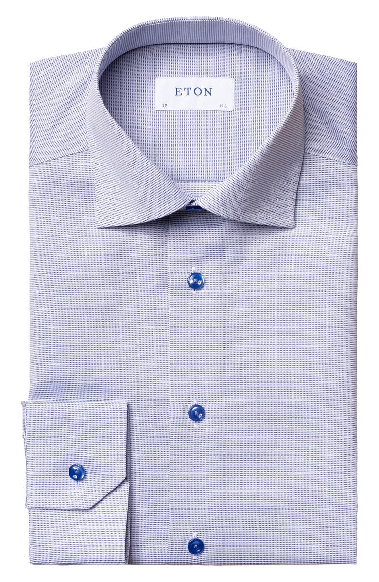 Eton Contemporary Fit Textured Solid Dress Shirt, Alternate, color, 