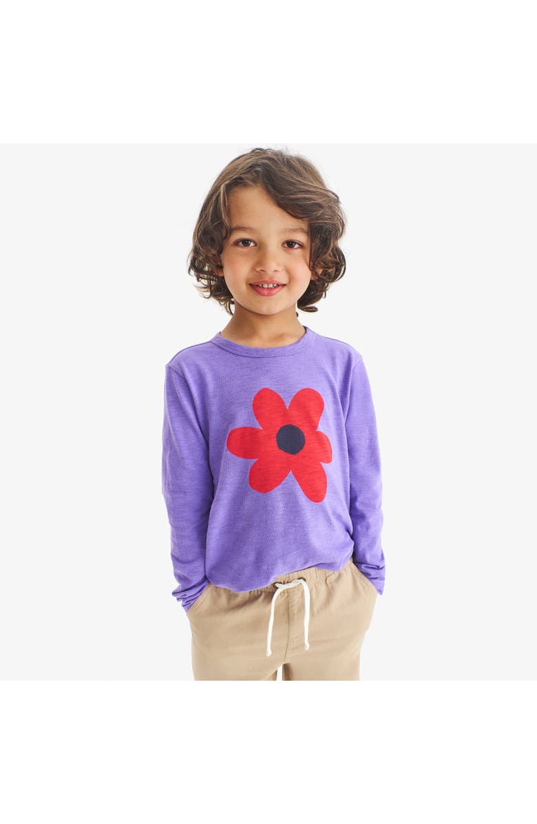 Primary Kids Long Sleeve Violet Tee, Alternate, color, Violet