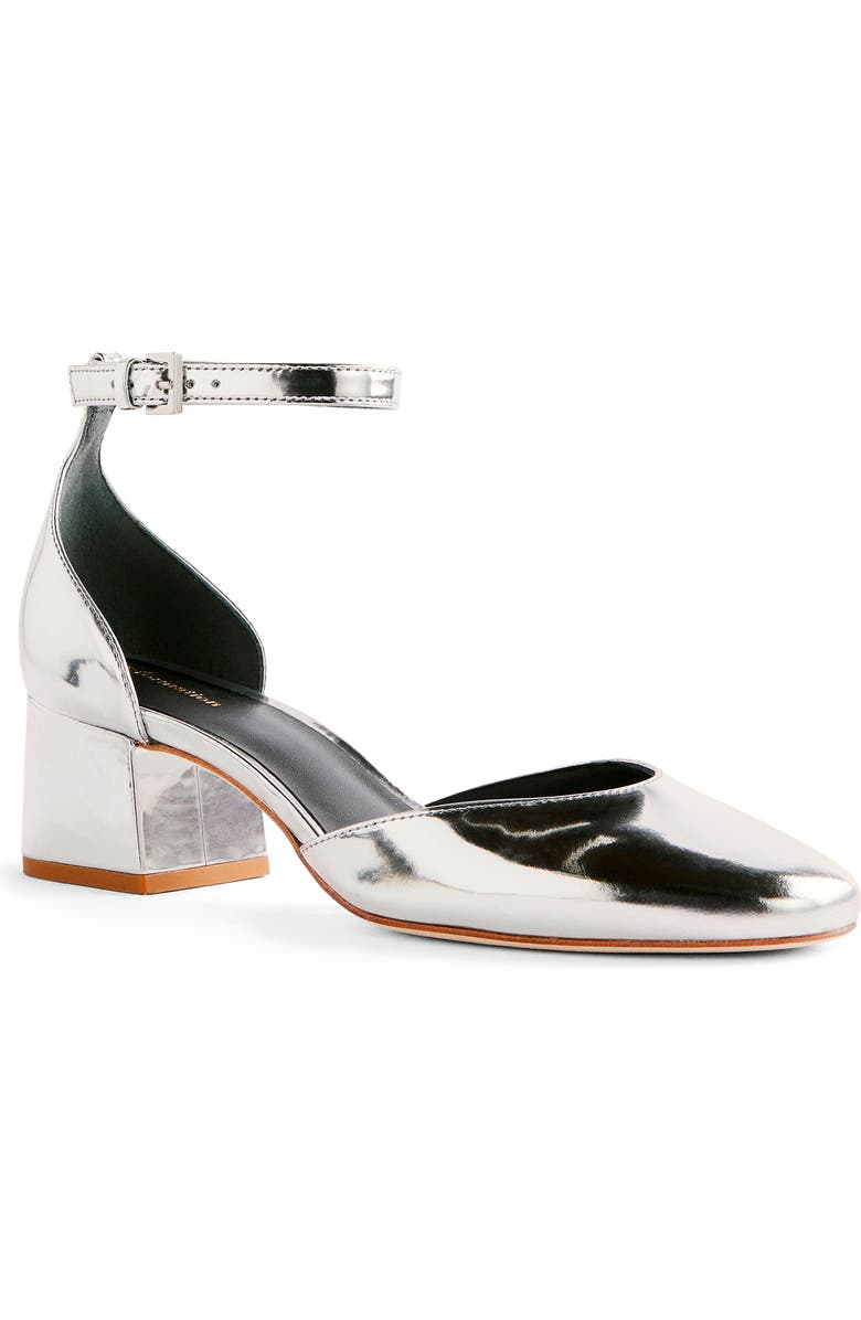 Reformation Mallori Metallic Ankle Strap Pump, Main, color,