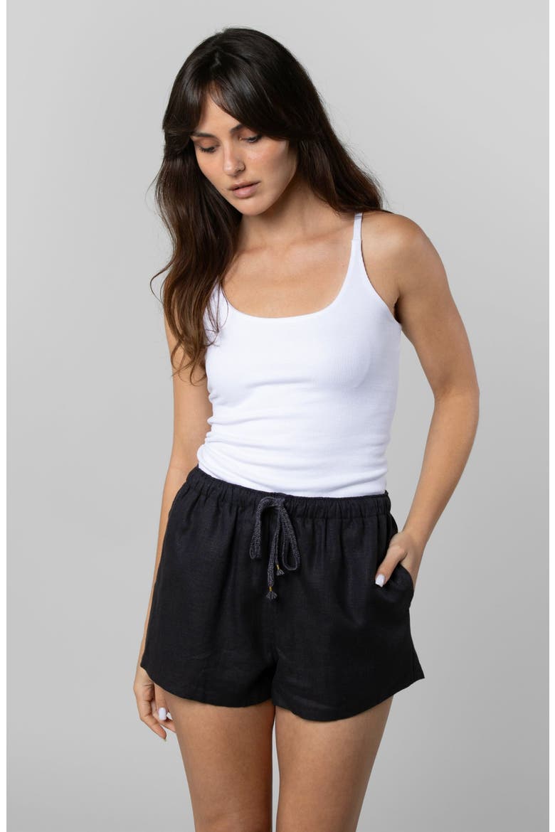 Linen Resort Short, Alternate, color, Black