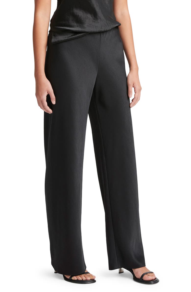 Vince Fluid High Waist Straight Leg Pants, Alternate, color, Black