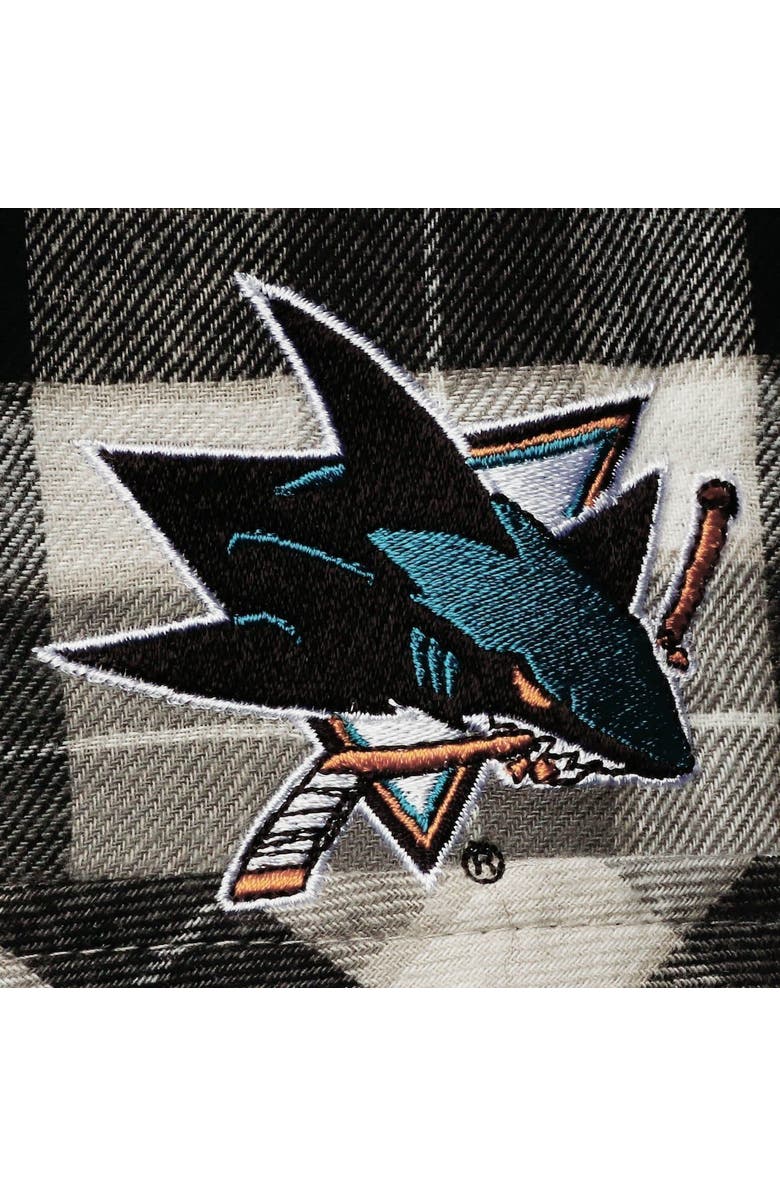 ANTIGUA Men's Antigua Black/Gray San Jose Sharks Ease Plaid Button-Up Long Sleeve Shirt, Alternate, color, 