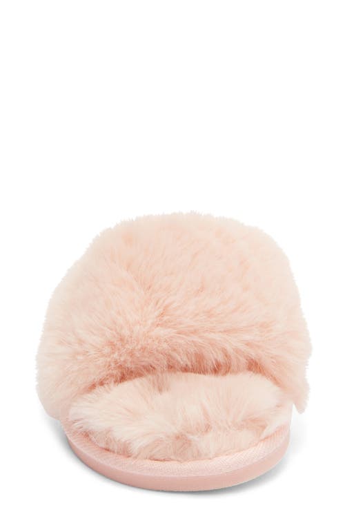 Nine West Faux Fur Slipper In Pink