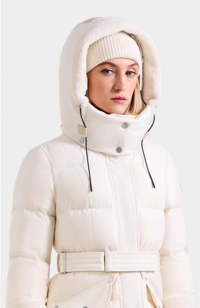 Rudsak Audrey Maxi Down Puffer with Faux Shearling Trim, Alternate, color, Vanilla