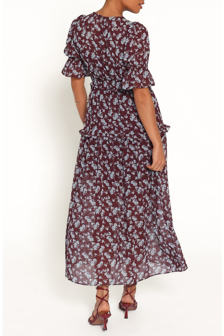 Kelina Floral Maxi Dress, Alternate, color, BURGUNDY FLORAL