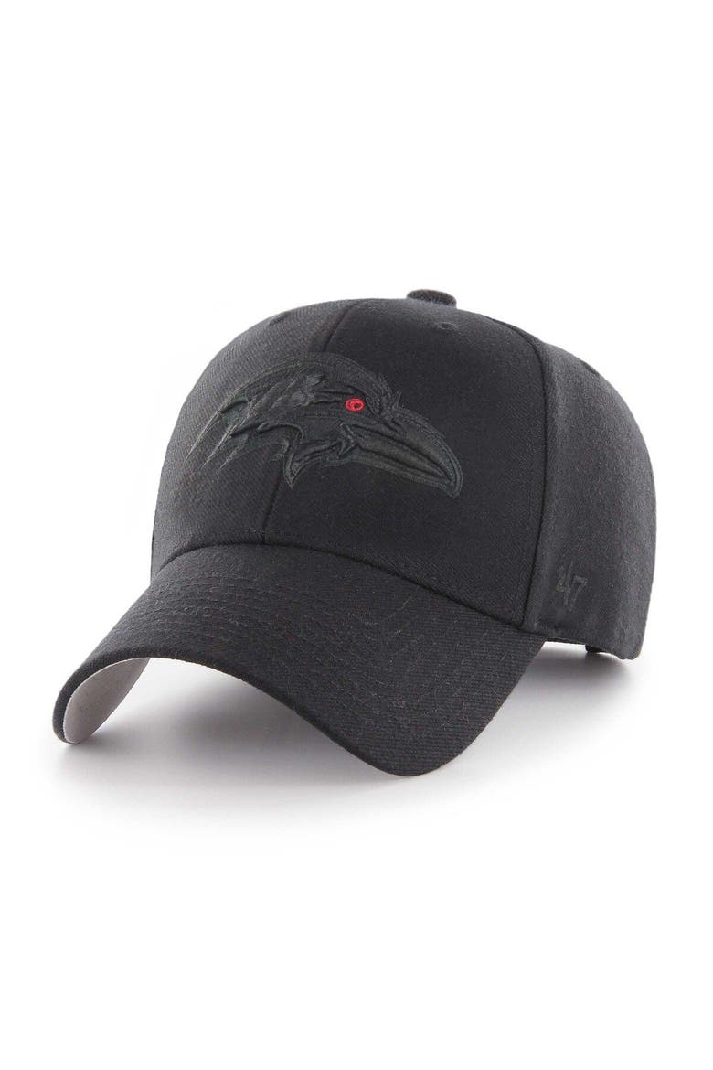 Men's '47 Black Baltimore Ravens  Tonal MVP Adjustable Hat, Main, color, Black