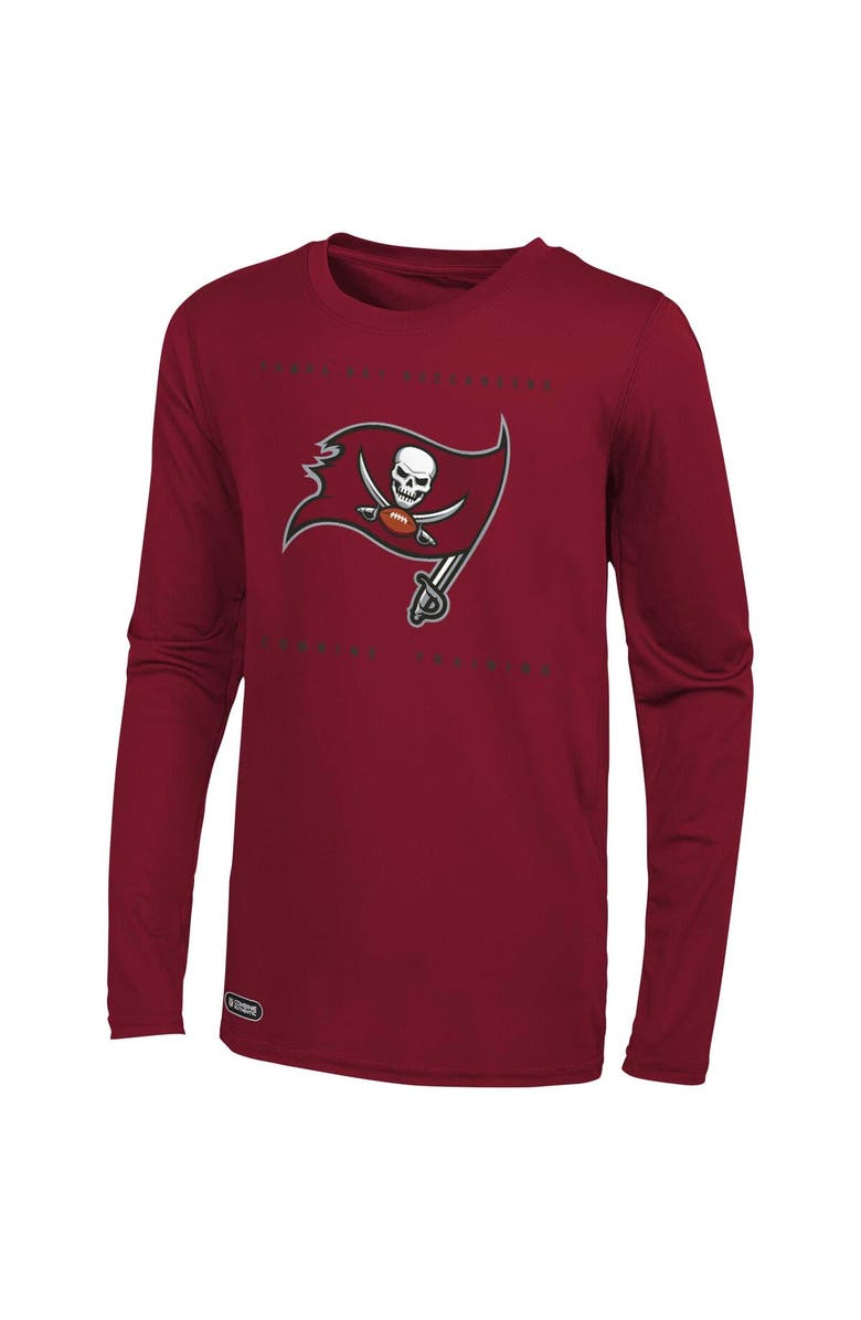 Outerstuff Men's Red Tampa Bay Buccaneers Side Drill Long Sleeve T-Shirt, Alternate, color,