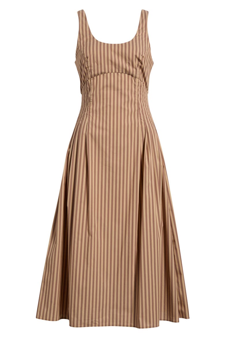 The Josie Stripe Fit and Flare Dress, Alternate, color, WALNUT CAMEL
