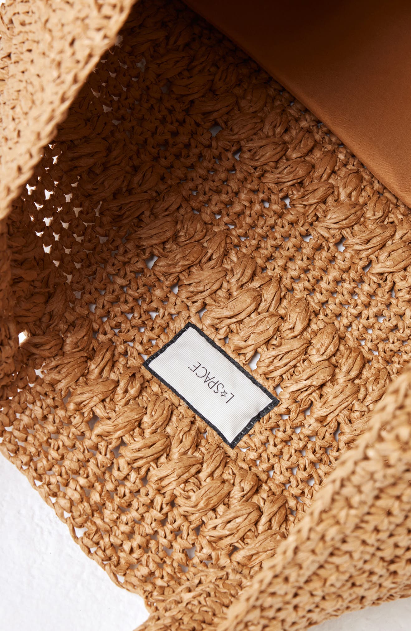 LSPACE Changing Tides Crocheted Raffia Tote, Alternate, color, Natural