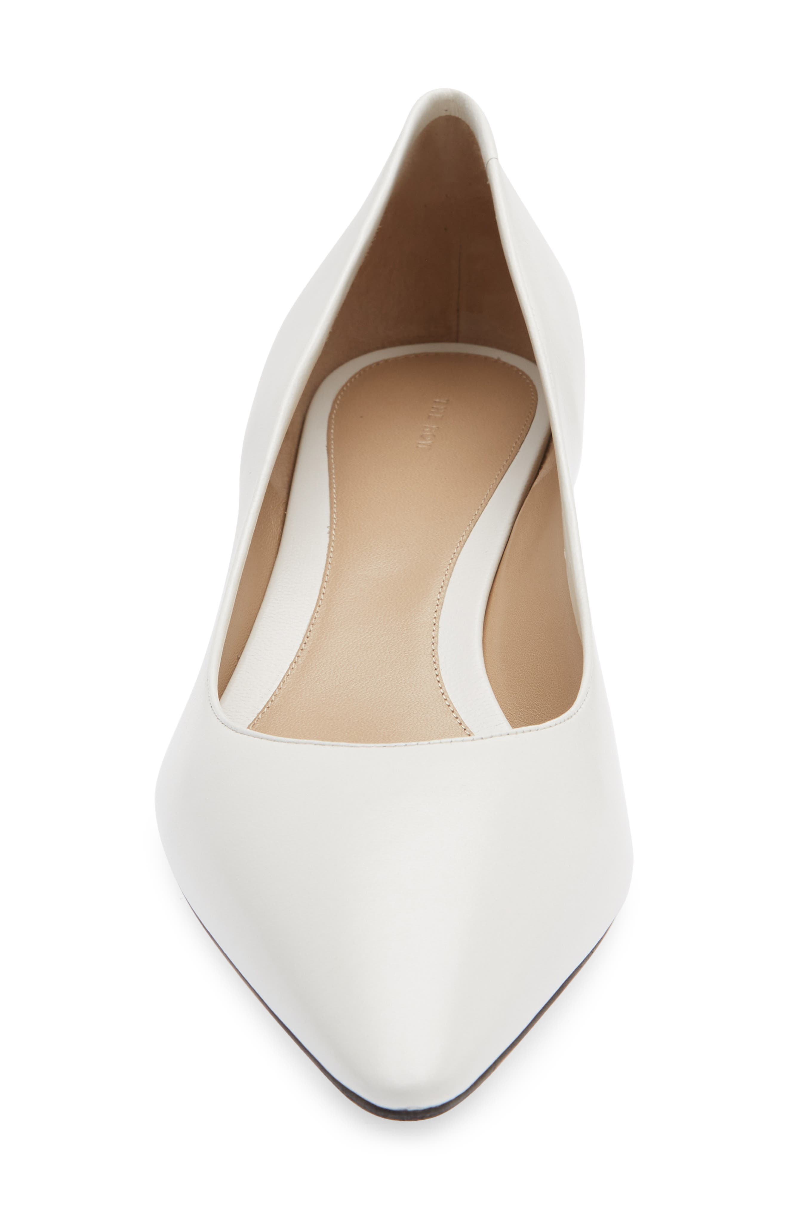 The Row Liiisa Two Pointed Toe Kitten Heel Pump, Alternate, color, Optic White
