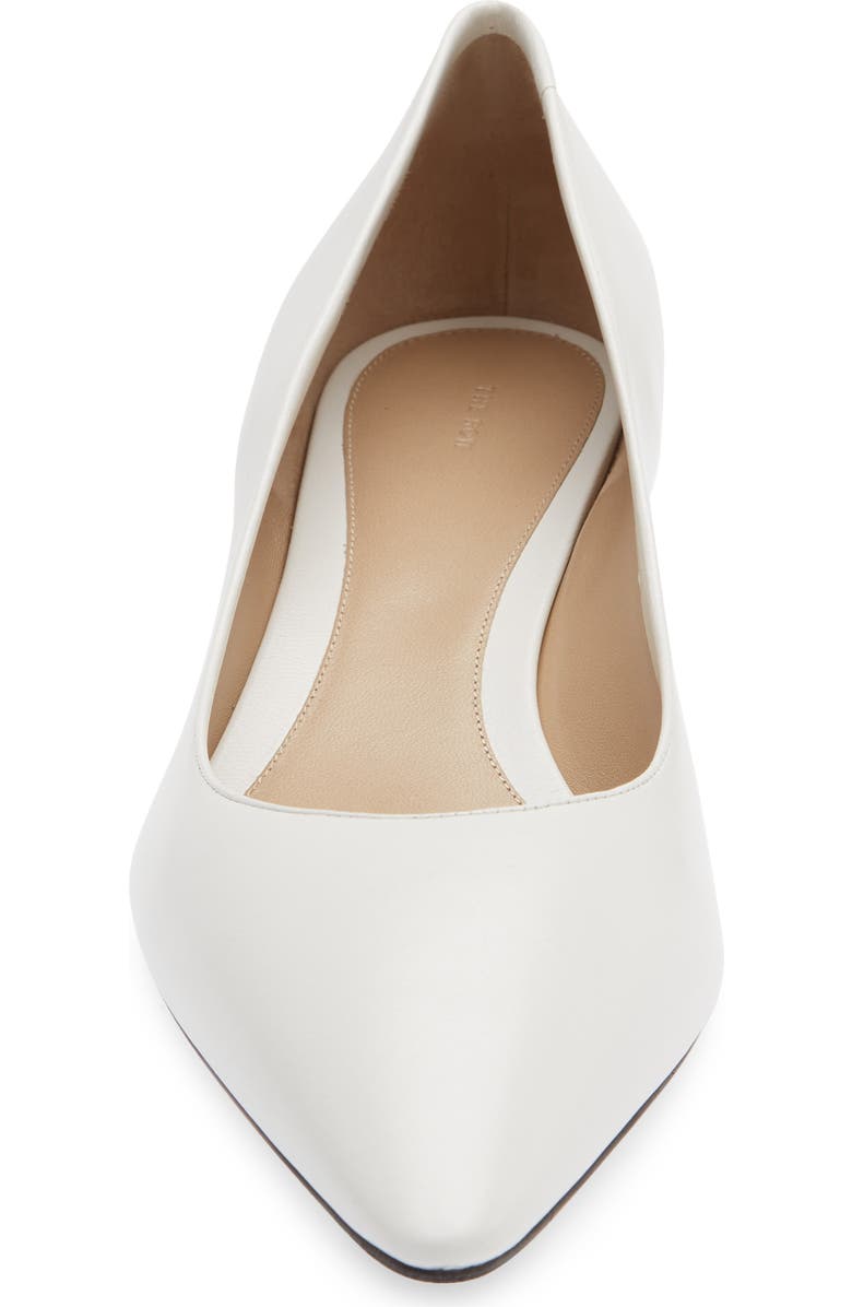 The Row Liiisa Two Pointed Toe Kitten Heel Pump, Alternate, color, Optic White