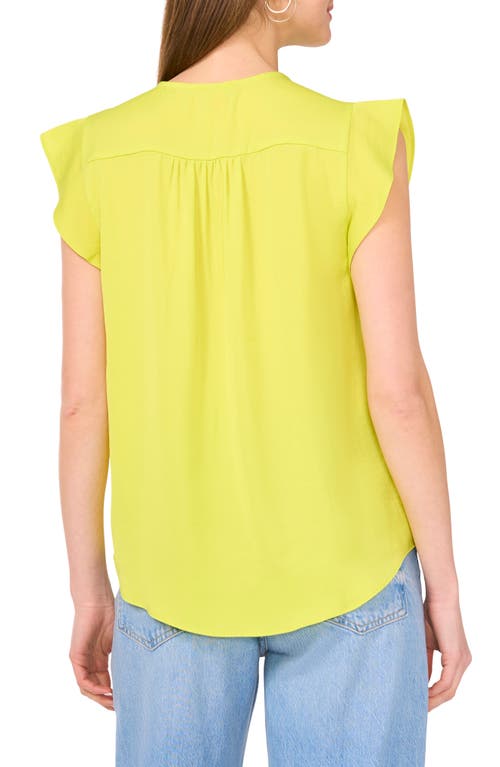 VINCE CAMUTO VINCE CAMUTO RUFFLE SLEEVE SATIN TOP 