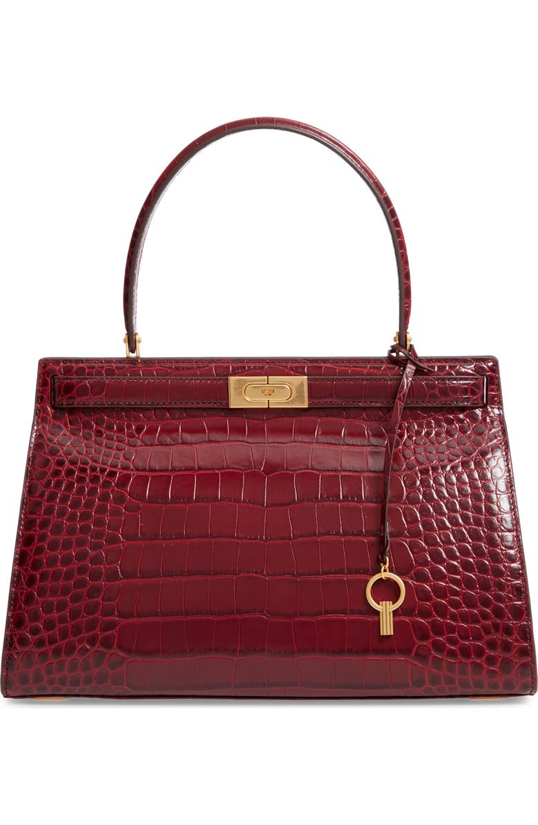 Tory Burch Lee Radziwill Leather Satchel, Main, color,