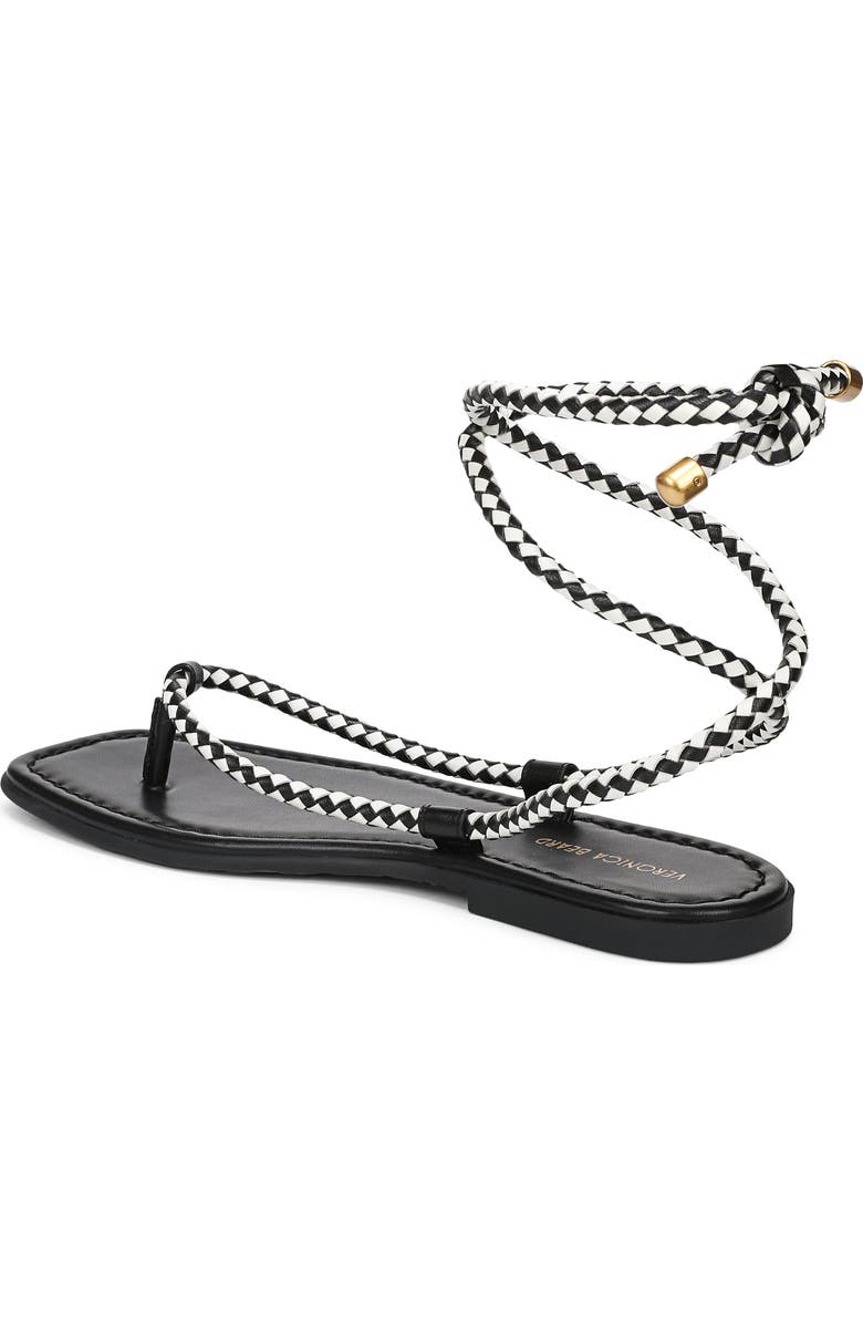 Veronica Beard Carmina Ankle Wrap Sandal, Alternate, color, Black/ Coconut