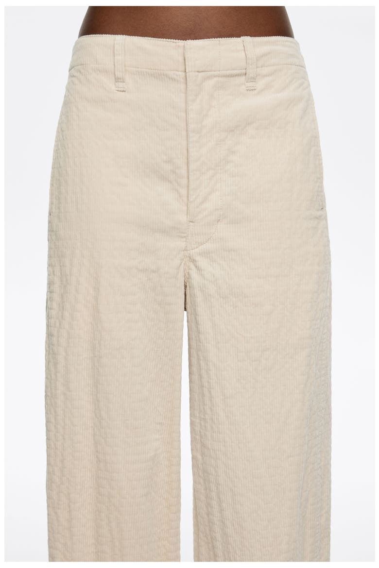 Lead Corduroy Barrel Leg Trousers, Alternate, color, IVORY