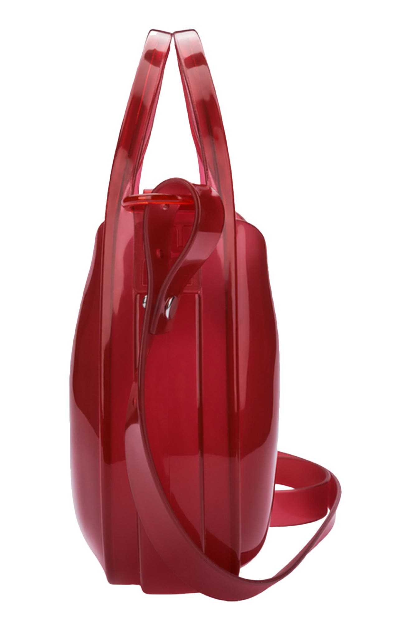 Mirror Crossbody Bag, Alternate, color, TRANSPARENT RED