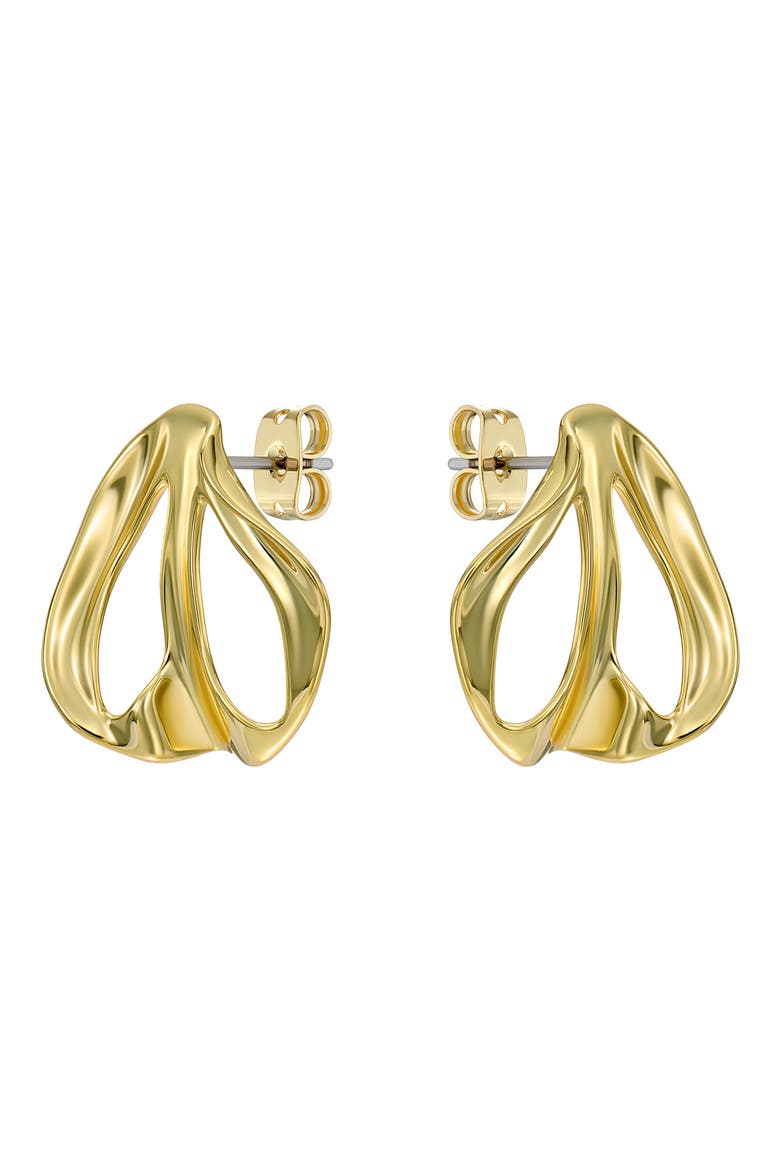 Leah Abstract Leaf Stud Earrings, Main, color, GOLD TONE